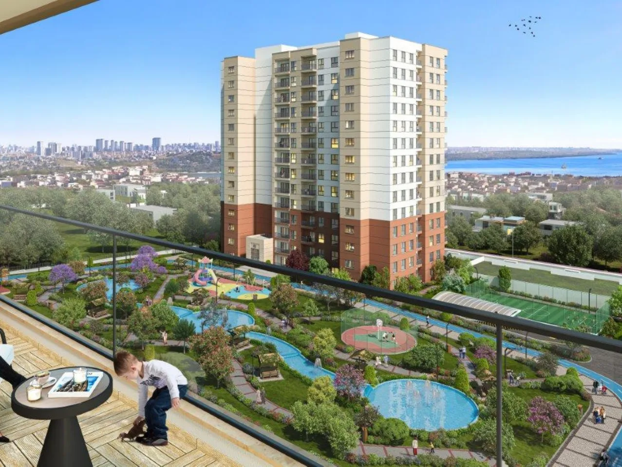 Projenin gündüz çekilmiş balkon görünümü